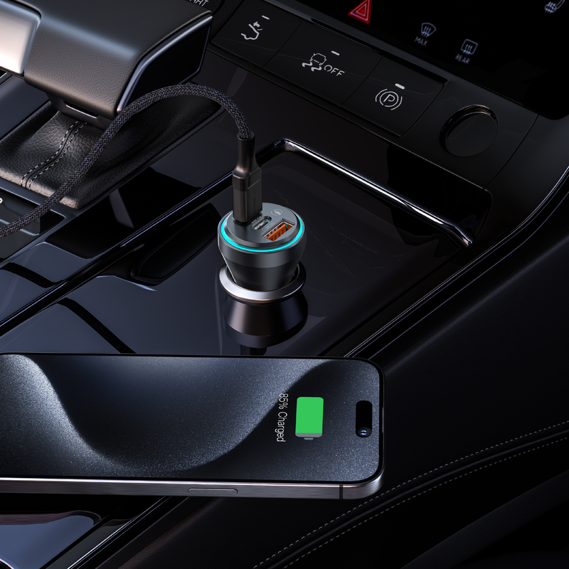 FlexiPower Max 63W Tri-port Car Fast Charger