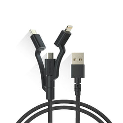 SUPREMELINK Power Max Plus 3 in 1 Lightning Type-C Micro USB Charging Cable