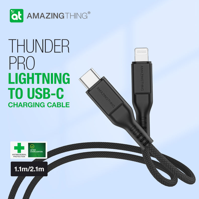 THUNDER PRO Lightning to USB-C Charging Cable | PD30W 3.2A