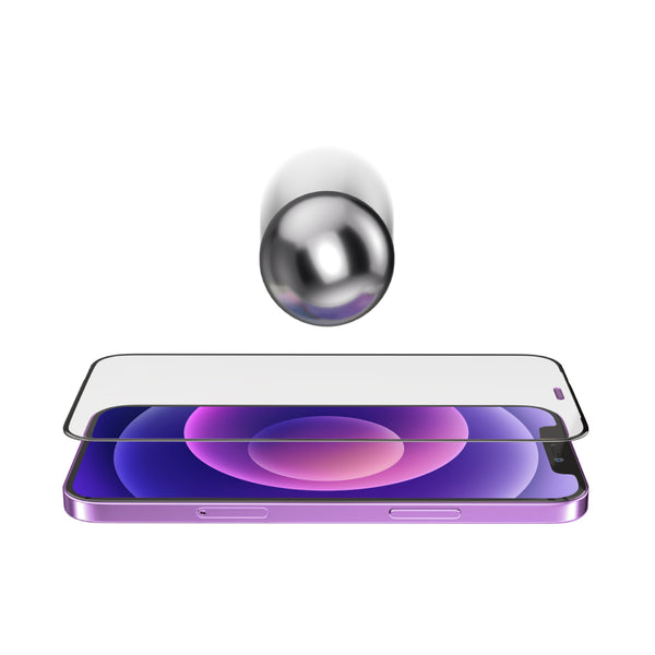iPhone 12 紫色全覆蓋 2.75D 防塵鋼化玻璃手機螢幕保護貼