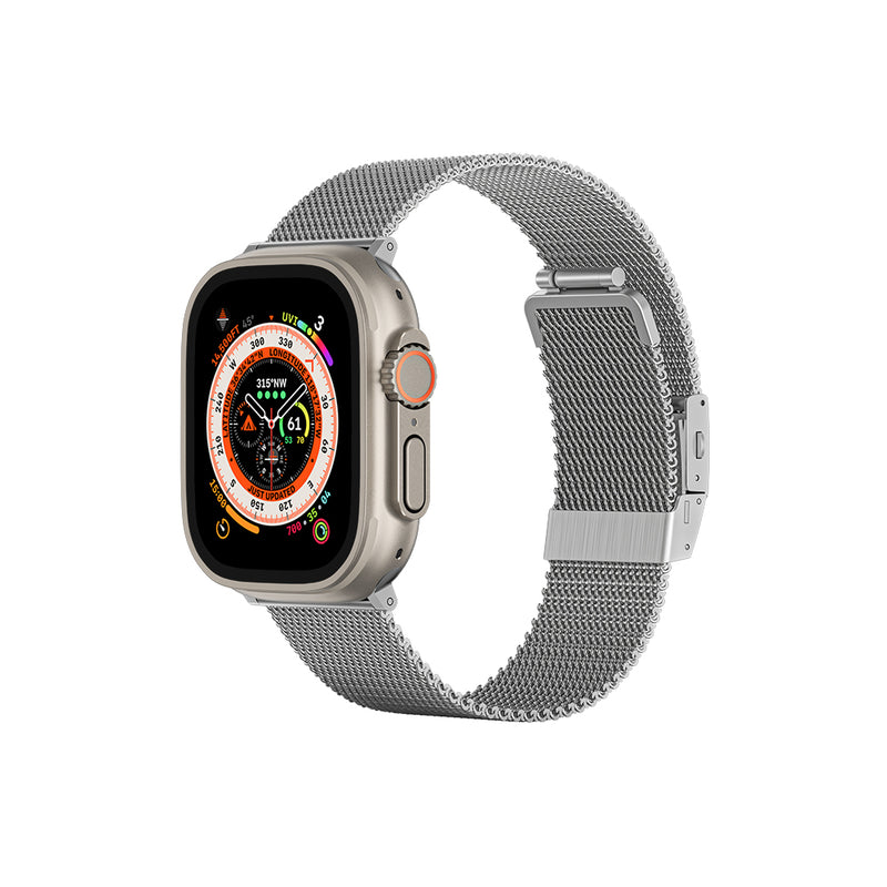 Apple Watch Series 7 的 Titan 金屬米蘭錶帶 |石墨黑