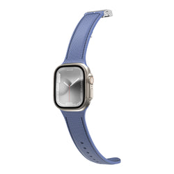 Apple Watch 錶帶-TITAN SWIFT皮革紋矽膠手錶帶