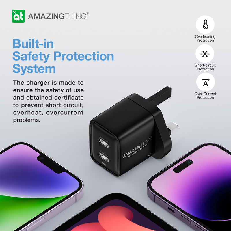 SPEED PRO Dual USB-C Ports Wall Charger PD 40W