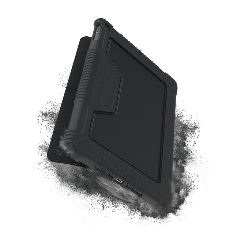 適用於 iPad 的抗菌防摔軍用保護殼 - 黑色