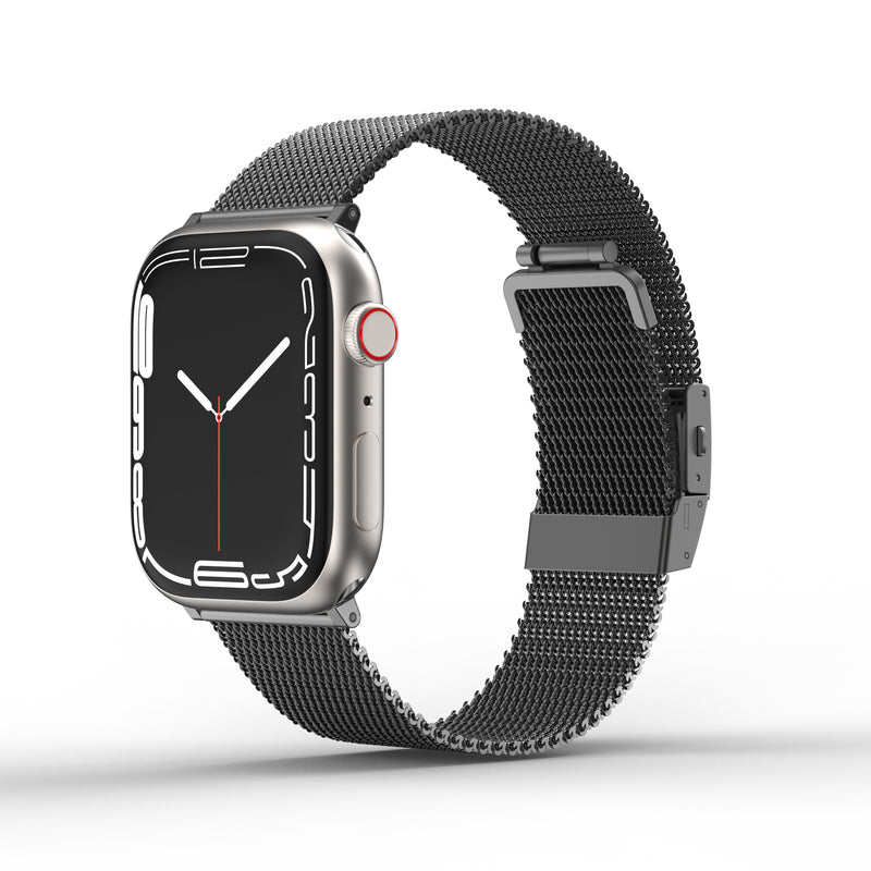 Apple Watch Series 7 的 Titan 金屬米蘭錶帶 |石墨黑