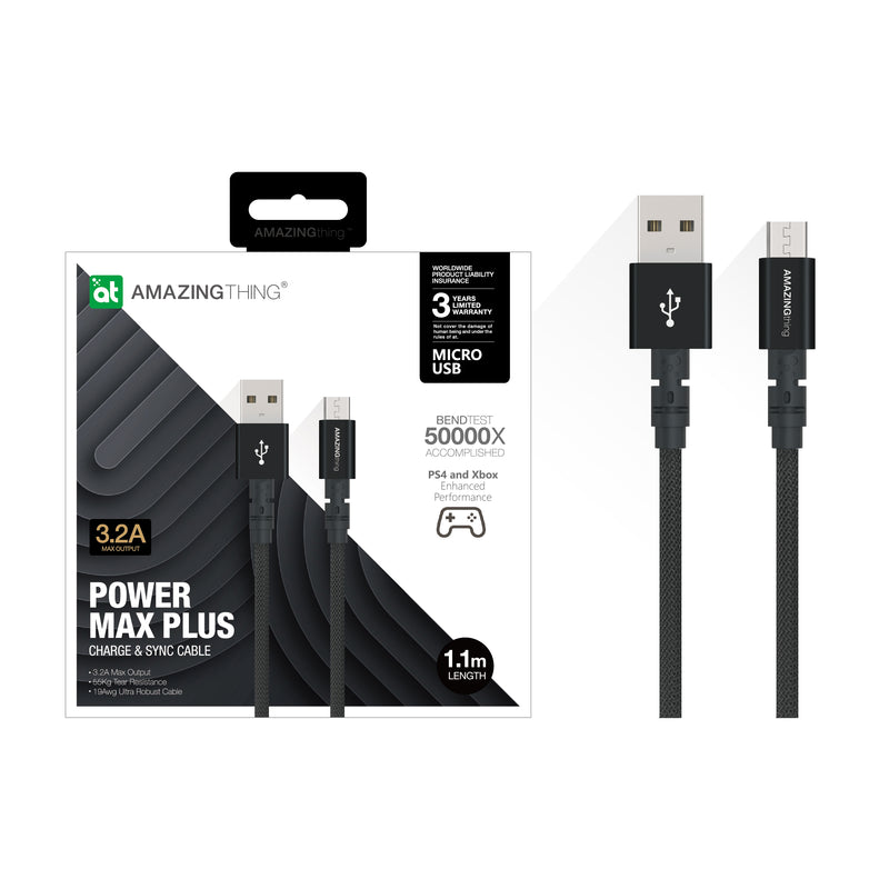 Power Max Plus Anti-Microbial Protection Micro to USB-A Cable