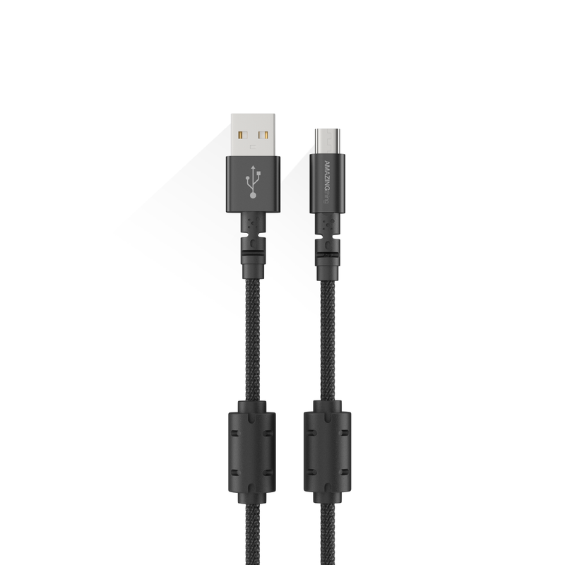 Power Max Pro Micro 轉 USB-A 充電線，帶雙鐵氧體環 (3M / 4M)